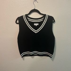 black and white sweater vest